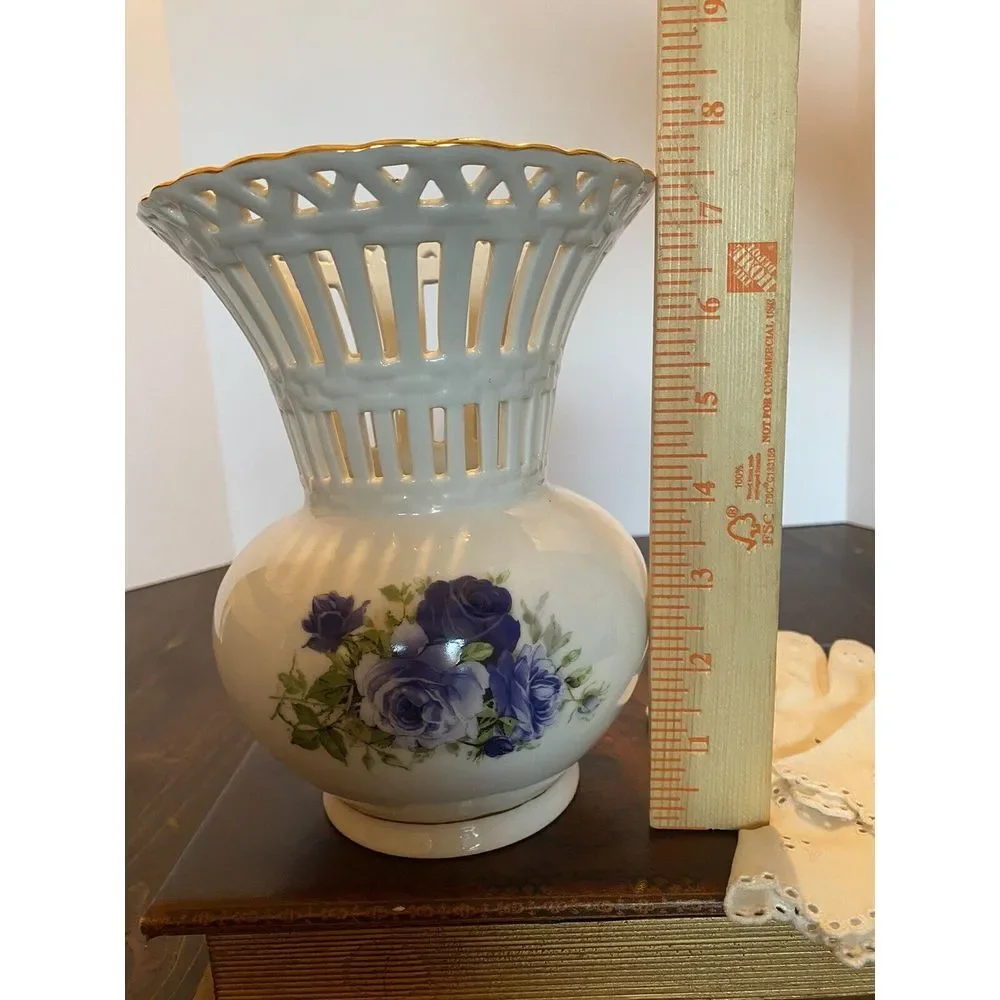 Formalities By Baum Brothers Blue Ceramic vase, gift, decor, Vintage,‎ Flowers